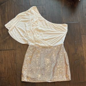 One shoulder sequin dress